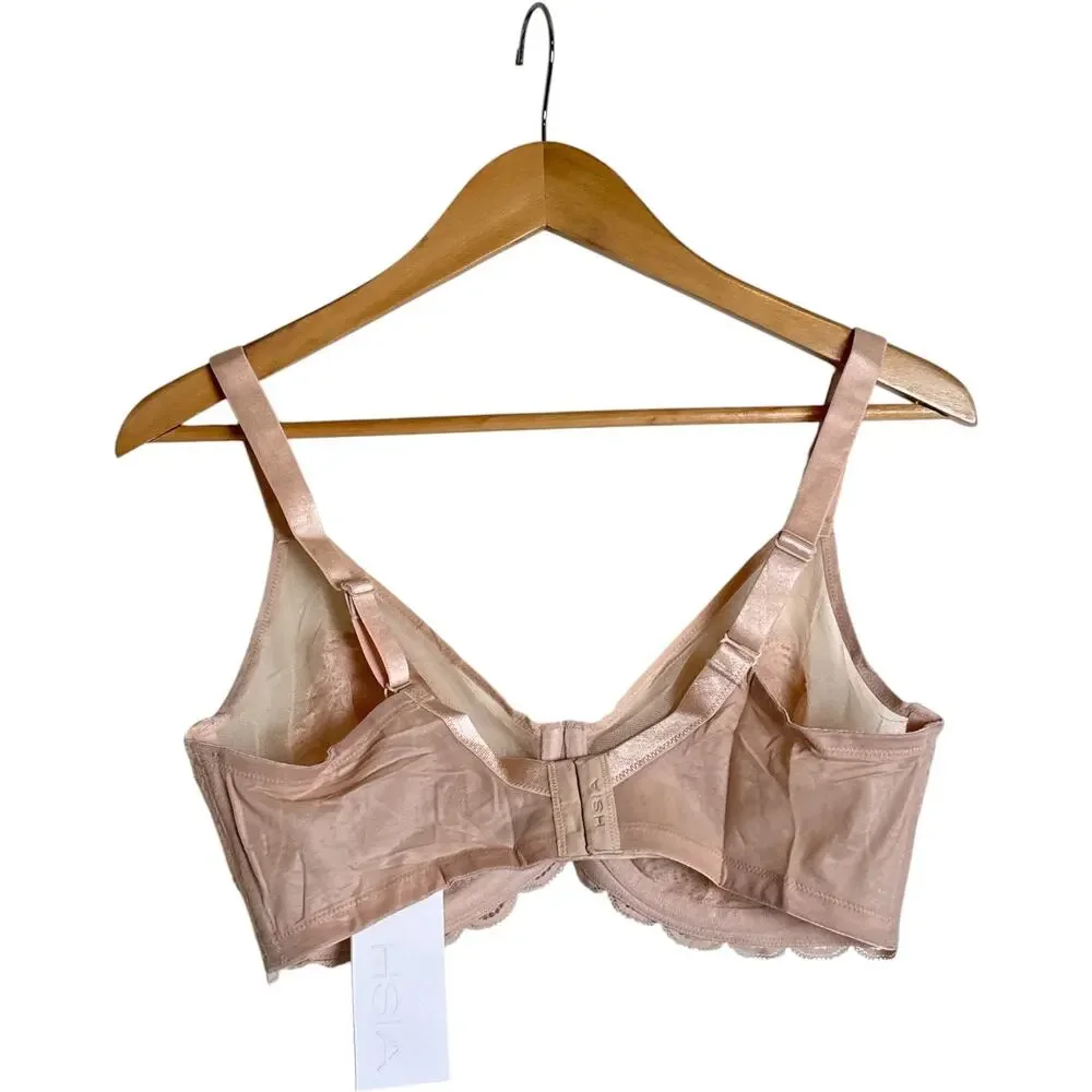HSIA Mermaid Scales Lace Underwire Bra NWT Blush 36D Minimizer